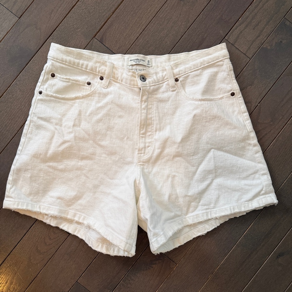 Abercrombie & Fitch White Denim Jean Shorts